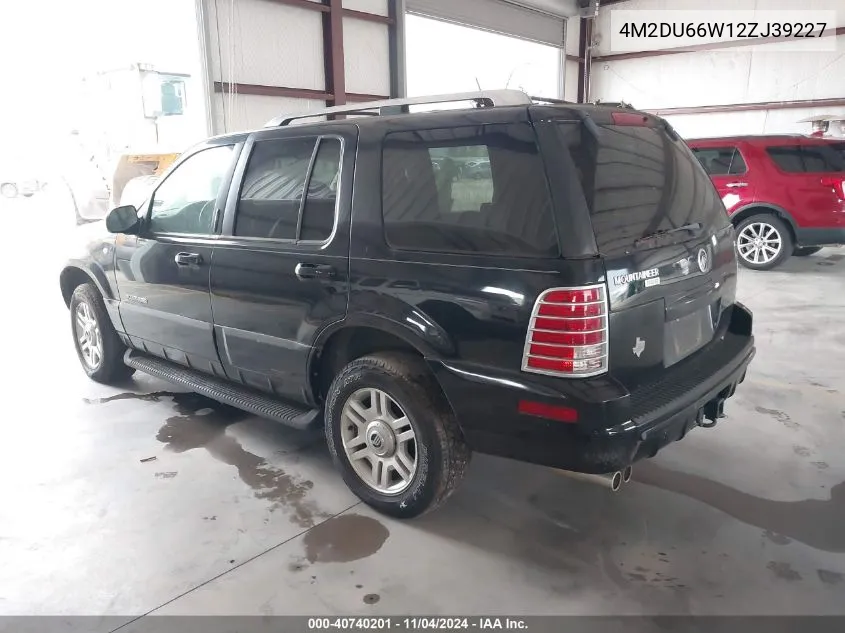 2002 Mercury Mountaineer VIN: 4M2DU66W12ZJ39227 Lot: 40740201