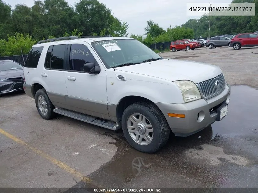 2003 Mercury Mountaineer VIN: 4M2ZU86W23ZJ24707 Lot: 39776694