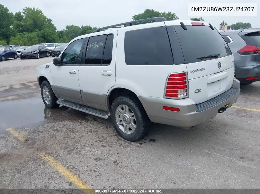 2003 Mercury Mountaineer VIN: 4M2ZU86W23ZJ24707 Lot: 39776694