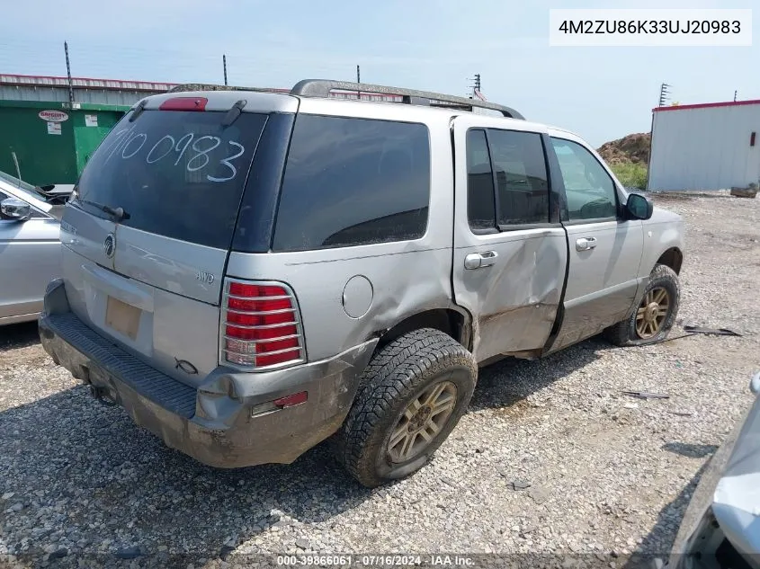 2003 Mercury Mountaineer VIN: 4M2ZU86K33UJ20983 Lot: 39866061