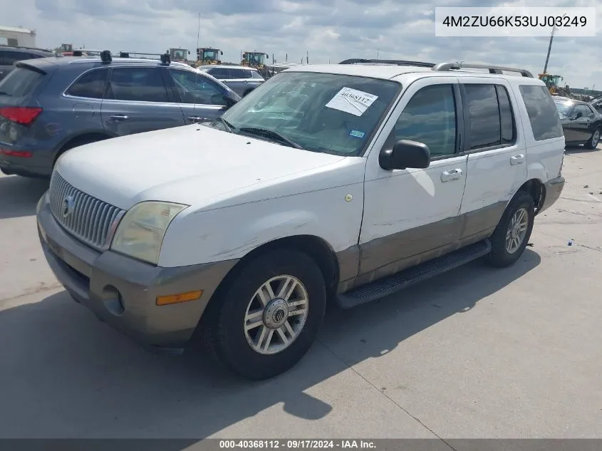 2003 Mercury Mountaineer VIN: 4M2ZU66K53UJ03249 Lot: 40368112