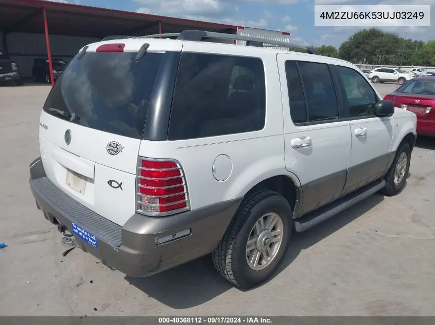 2003 Mercury Mountaineer VIN: 4M2ZU66K53UJ03249 Lot: 40368112