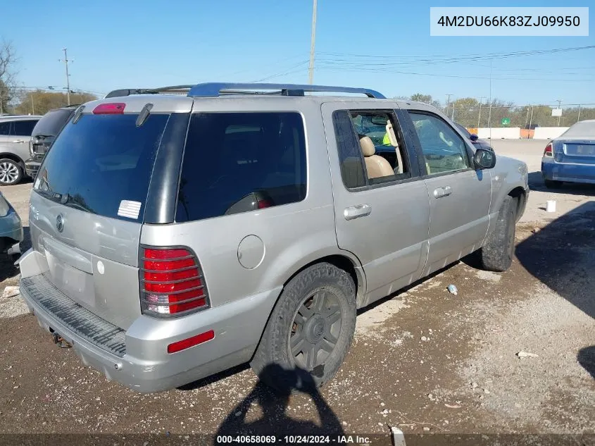 2003 Mercury Mountaineer VIN: 4M2DU66K83ZJ09950 Lot: 40658069