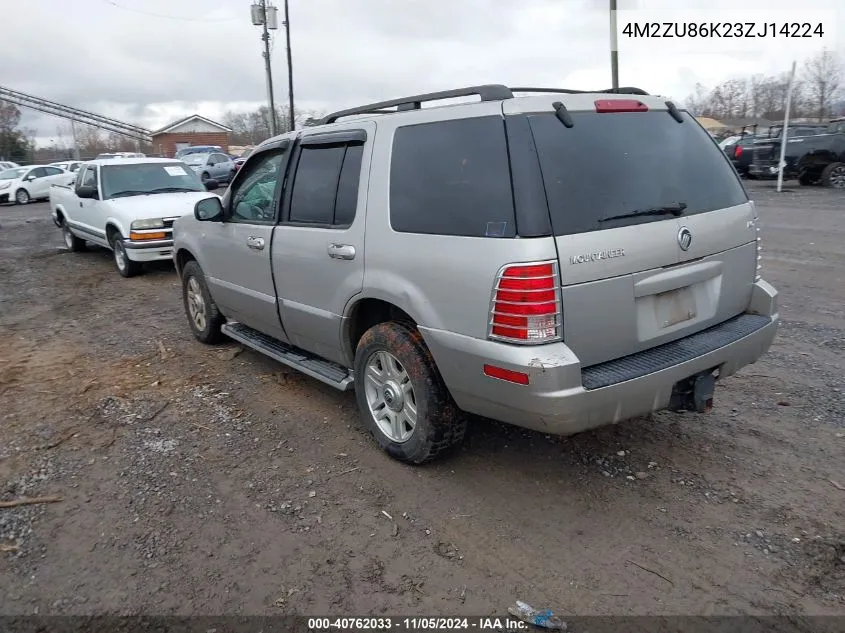 2003 Mercury Mountaineer VIN: 4M2ZU86K23ZJ14224 Lot: 40762033