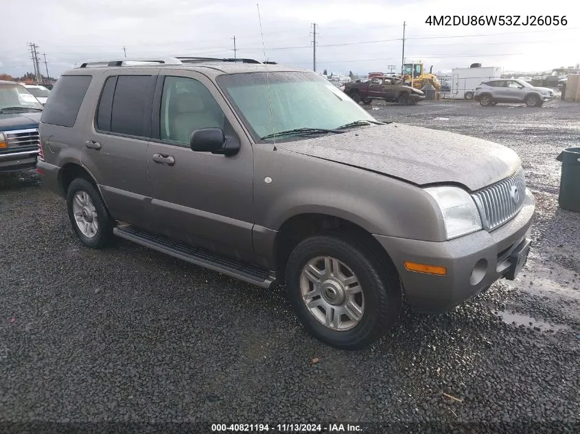 2003 Mercury Mountaineer VIN: 4M2DU86W53ZJ26056 Lot: 40821194