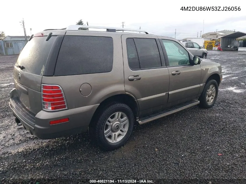 2003 Mercury Mountaineer VIN: 4M2DU86W53ZJ26056 Lot: 40821194