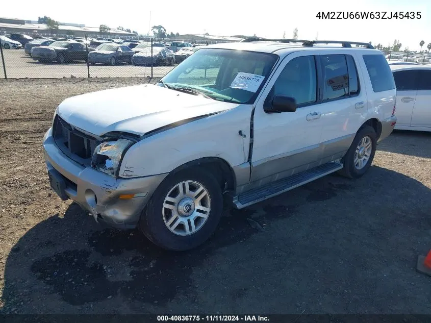 2003 Mercury Mountaineer VIN: 4M2ZU66W63ZJ45435 Lot: 40836775