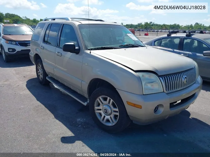 2004 Mercury Mountaineer VIN: 4M2DU66W04UJ18028 Lot: 39274262