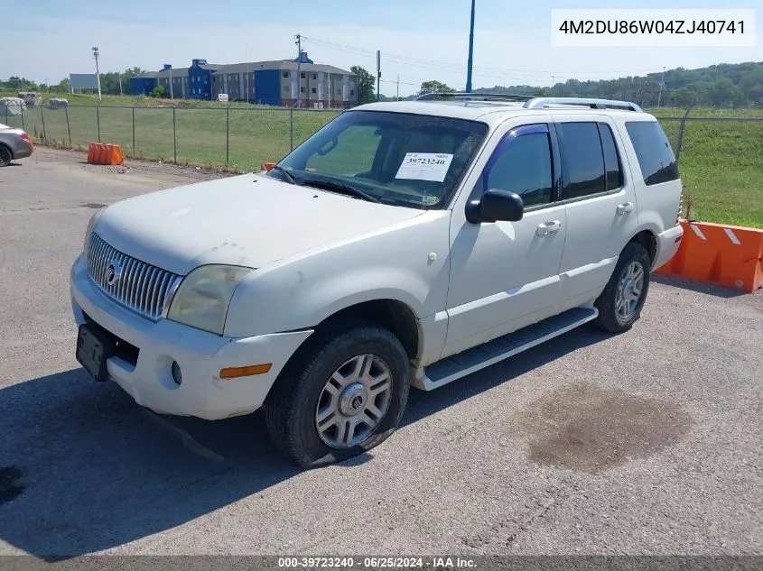 2004 Mercury Mountaineer VIN: 4M2DU86W04ZJ40741 Lot: 39723240