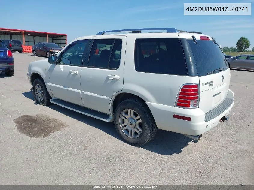 2004 Mercury Mountaineer VIN: 4M2DU86W04ZJ40741 Lot: 39723240