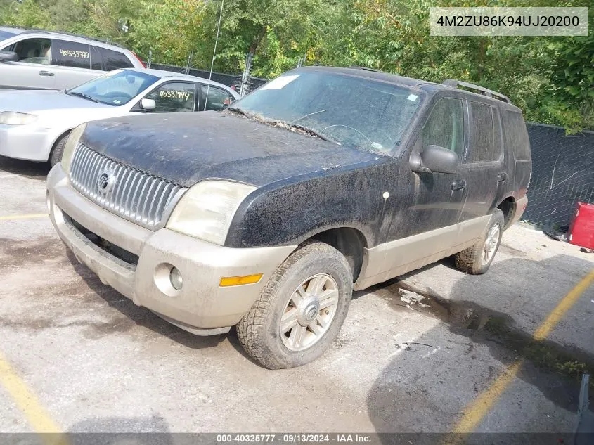 2004 Mercury Mountaineer VIN: 4M2ZU86K94UJ20200 Lot: 40325777