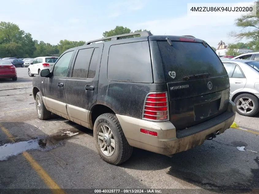 4M2ZU86K94UJ20200 2004 Mercury Mountaineer