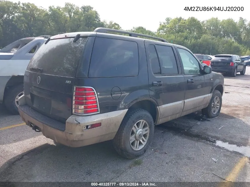 4M2ZU86K94UJ20200 2004 Mercury Mountaineer