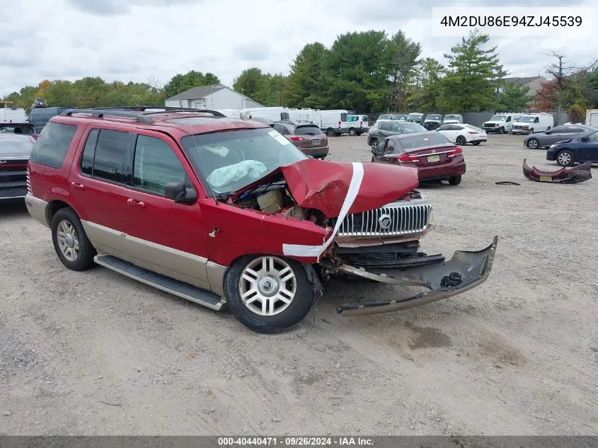 2004 Mercury Mountaineer VIN: 4M2DU86E94ZJ45539 Lot: 40440471