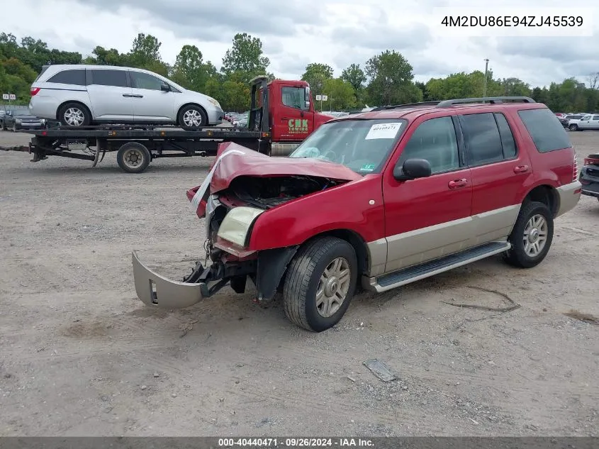 2004 Mercury Mountaineer VIN: 4M2DU86E94ZJ45539 Lot: 40440471