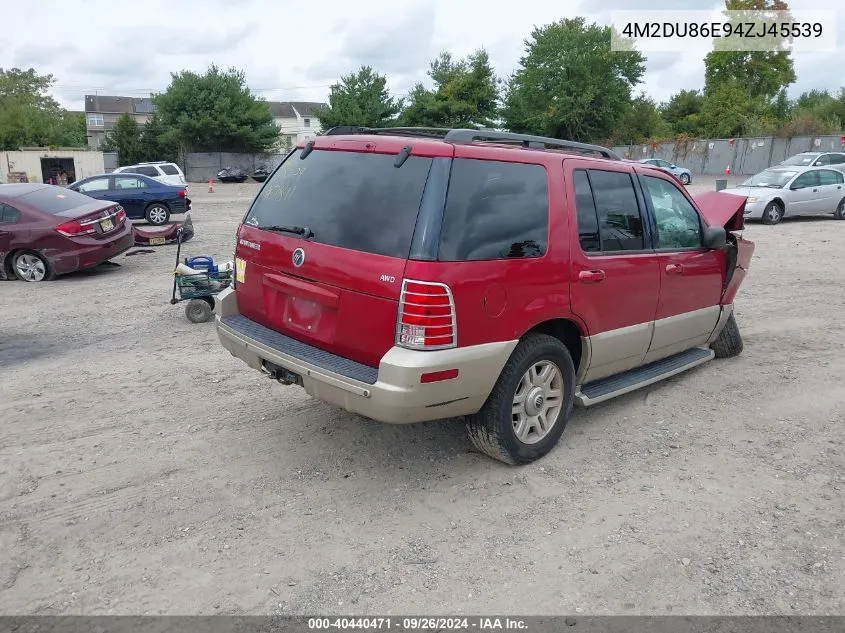 2004 Mercury Mountaineer VIN: 4M2DU86E94ZJ45539 Lot: 40440471