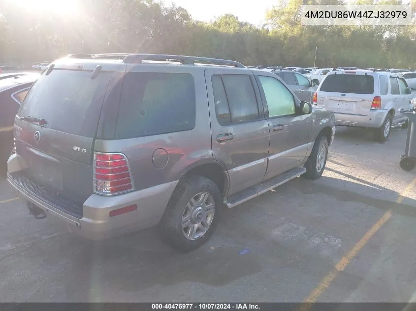 2004 Mercury Mountaineer VIN: 4M2DU86W44ZJ32979 Lot: 40475977