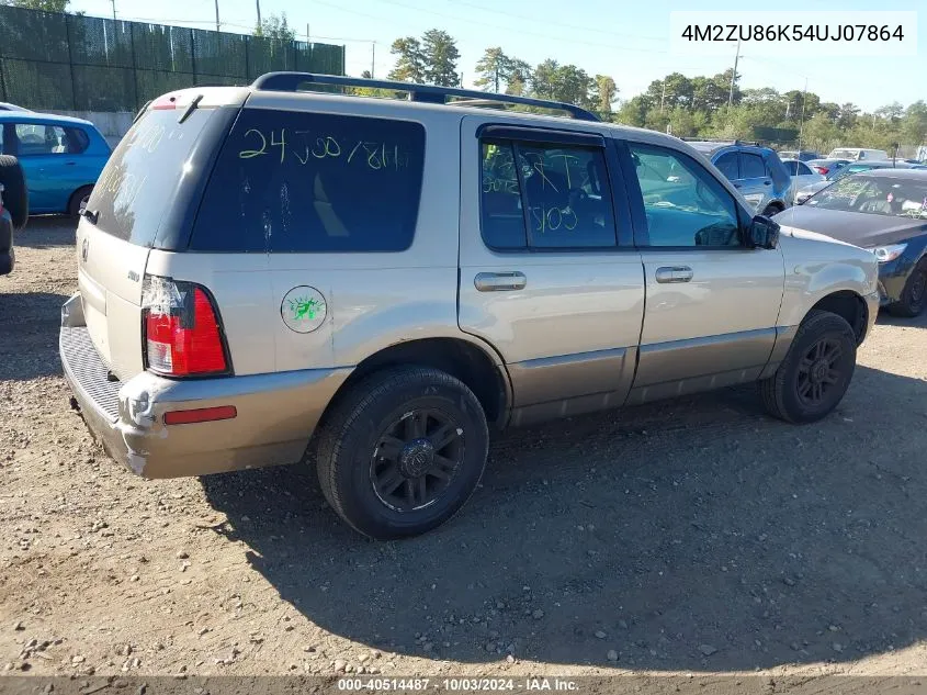 2004 Mercury Mountaineer VIN: 4M2ZU86K54UJ07864 Lot: 40514487