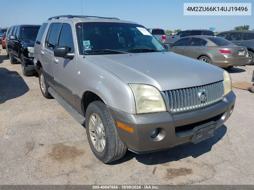 2004 Mercury Mountaineer VIN: 4M2ZU66K14UJ19496 Lot: 40547654