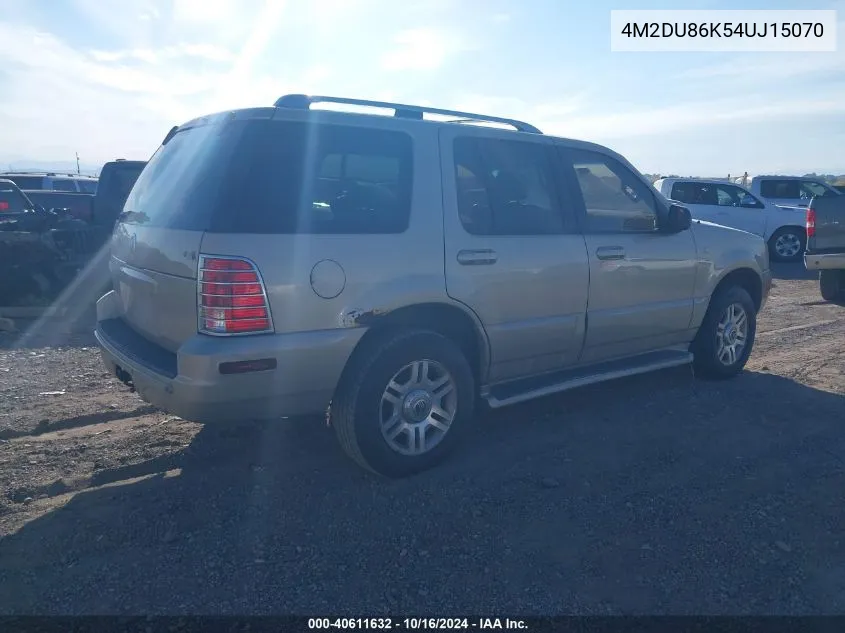 2004 Mercury Mountaineer VIN: 4M2DU86K54UJ15070 Lot: 40611632