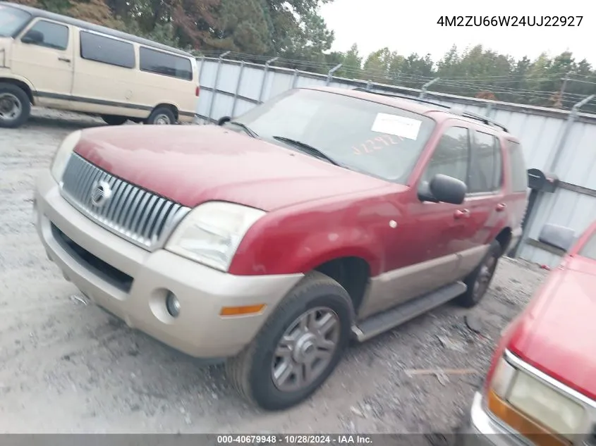 2004 Mercury Mountaineer VIN: 4M2ZU66W24UJ22927 Lot: 40679948