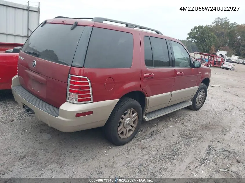 2004 Mercury Mountaineer VIN: 4M2ZU66W24UJ22927 Lot: 40679948