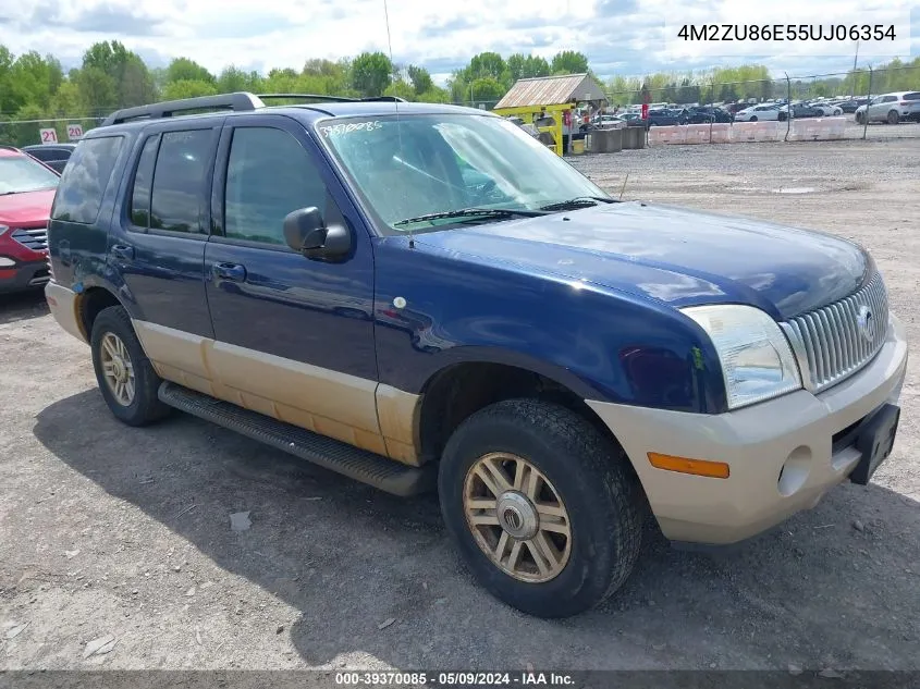 2005 Mercury Mountaineer VIN: 4M2ZU86E55UJ06354 Lot: 39370085