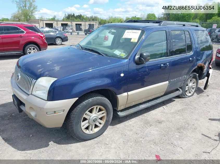 2005 Mercury Mountaineer VIN: 4M2ZU86E55UJ06354 Lot: 39370085