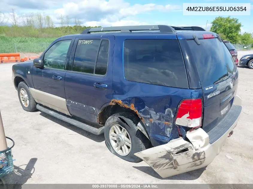 2005 Mercury Mountaineer VIN: 4M2ZU86E55UJ06354 Lot: 39370085