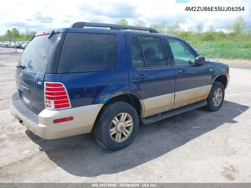 2005 Mercury Mountaineer VIN: 4M2ZU86E55UJ06354 Lot: 39370085