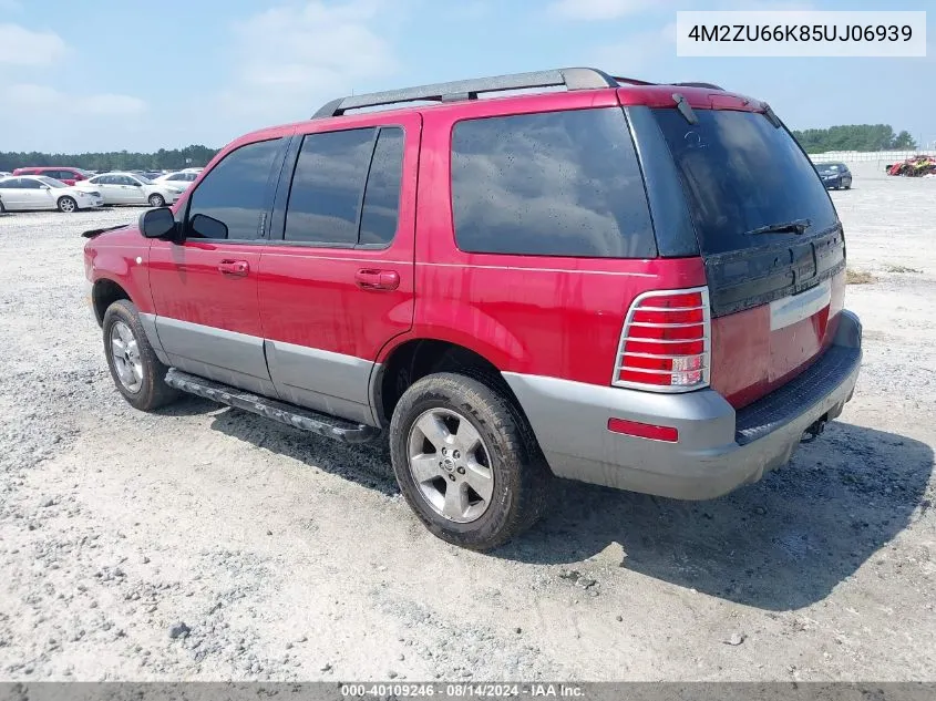 2005 Mercury Mountaineer VIN: 4M2ZU66K85UJ06939 Lot: 40109246