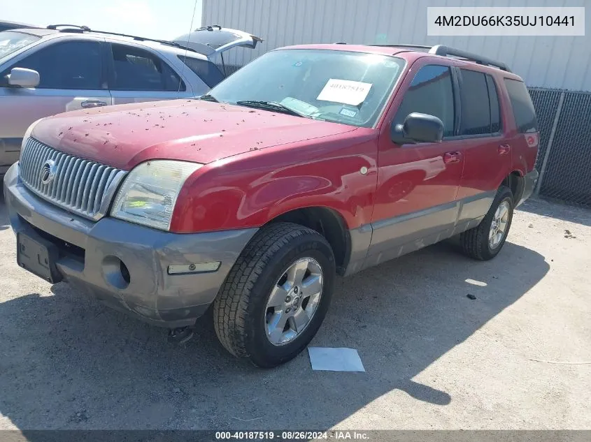 2005 Mercury Mountaineer VIN: 4M2DU66K35UJ10441 Lot: 40187519