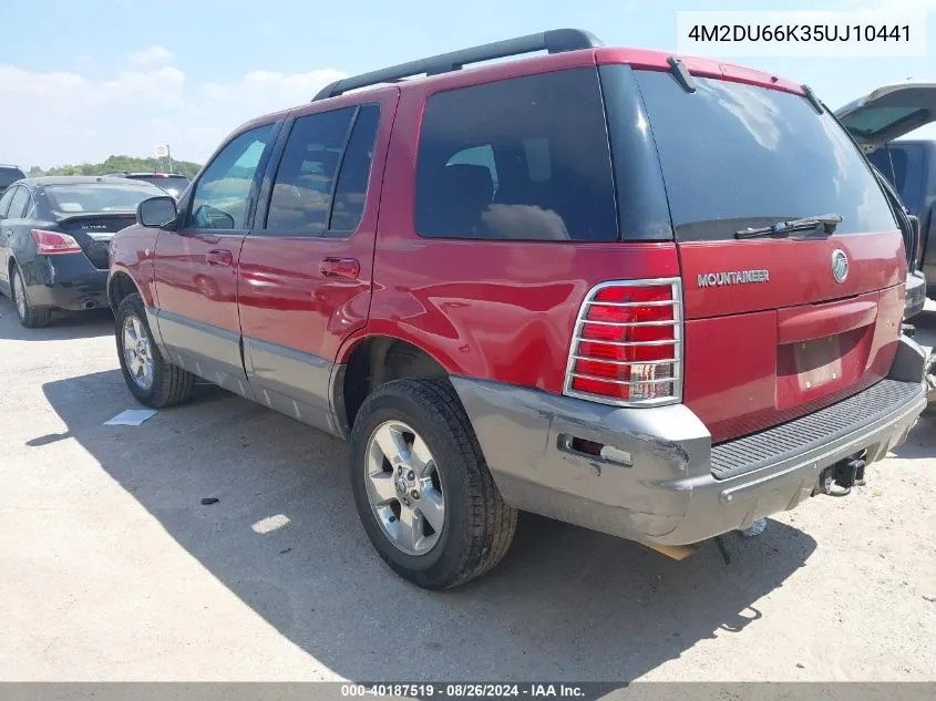 2005 Mercury Mountaineer VIN: 4M2DU66K35UJ10441 Lot: 40187519