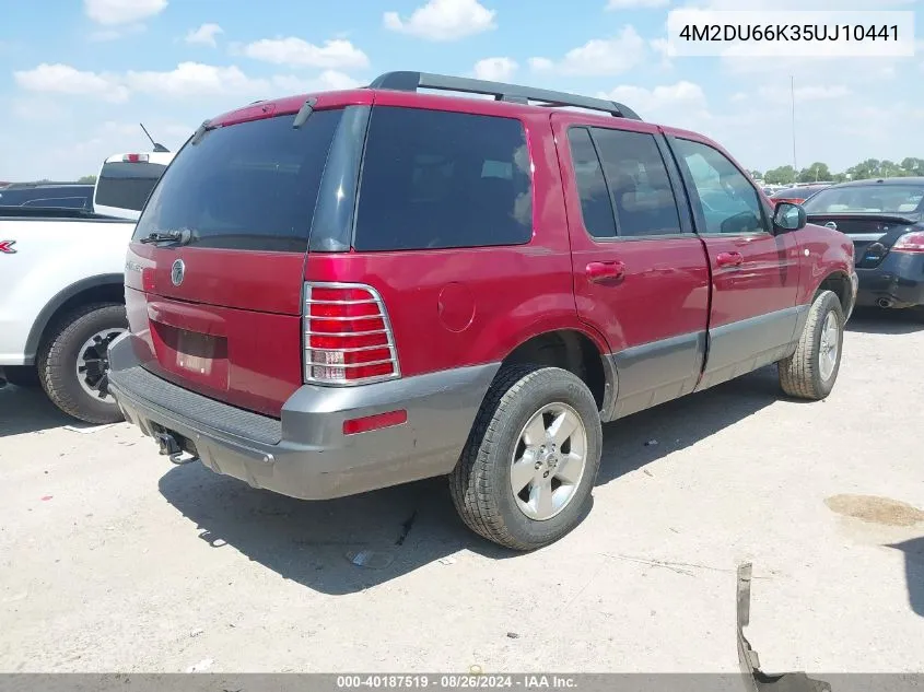 2005 Mercury Mountaineer VIN: 4M2DU66K35UJ10441 Lot: 40187519