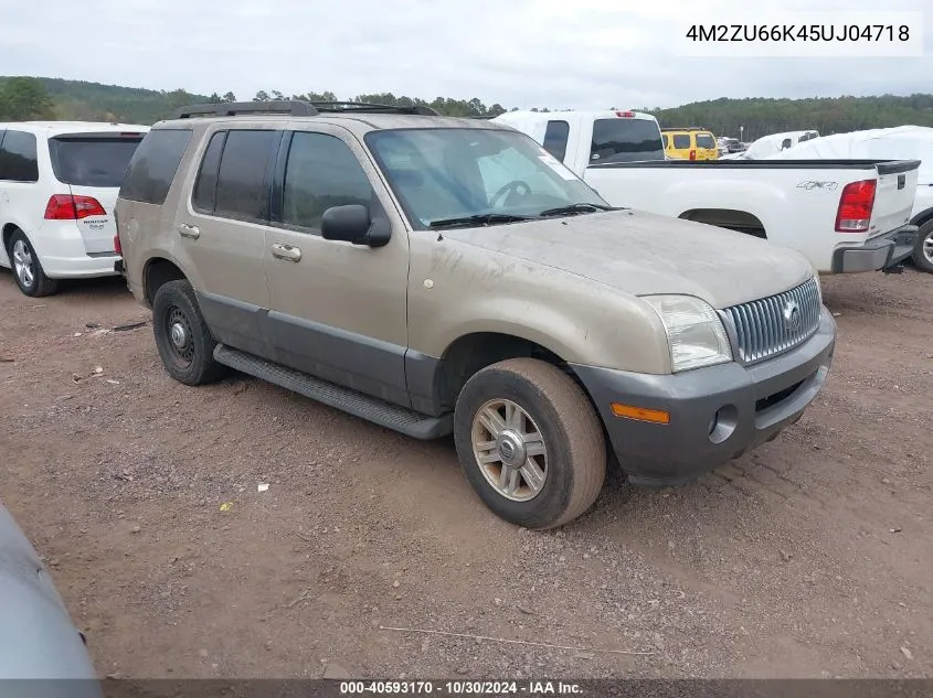 2005 Mercury Mountaineer VIN: 4M2ZU66K45UJ04718 Lot: 40593170