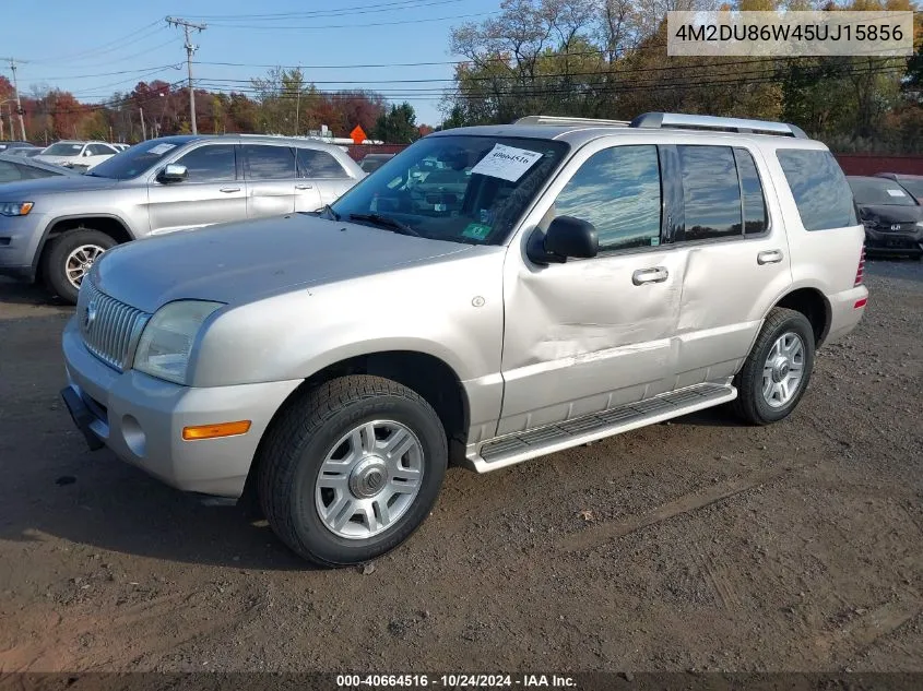 2005 Mercury Mountaineer VIN: 4M2DU86W45UJ15856 Lot: 40664516