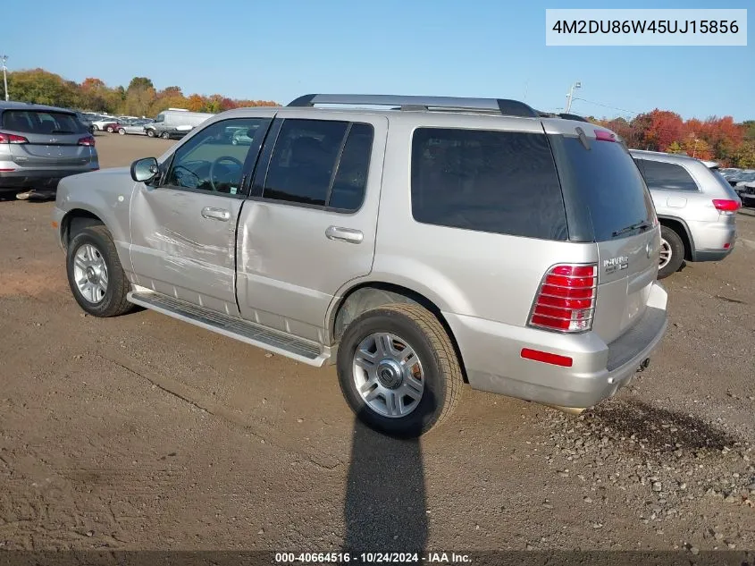 2005 Mercury Mountaineer VIN: 4M2DU86W45UJ15856 Lot: 40664516