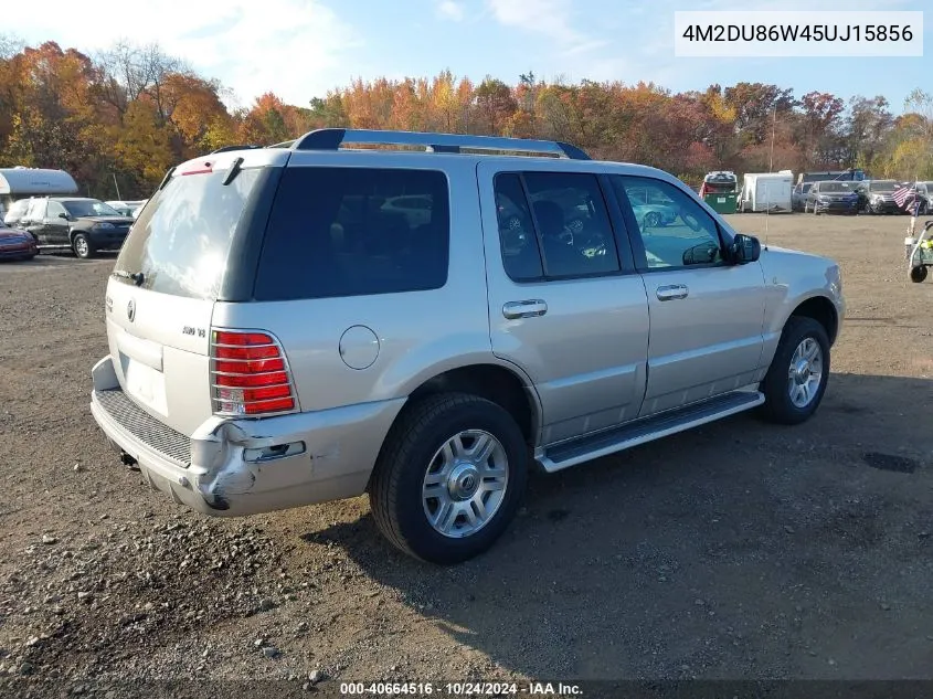 2005 Mercury Mountaineer VIN: 4M2DU86W45UJ15856 Lot: 40664516