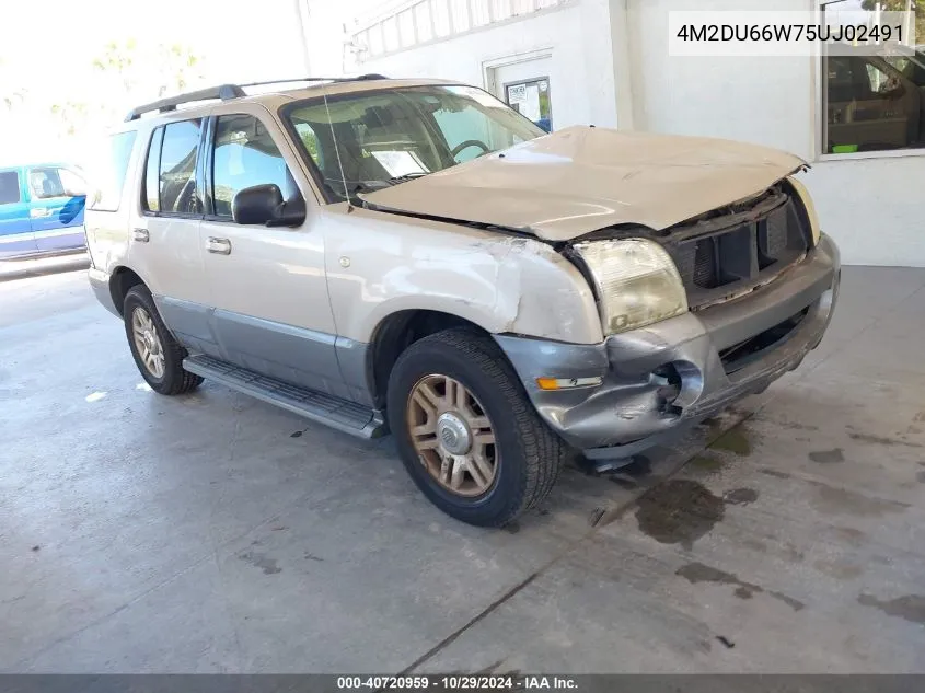 2005 Mercury Mountaineer VIN: 4M2DU66W75UJ02491 Lot: 40720959