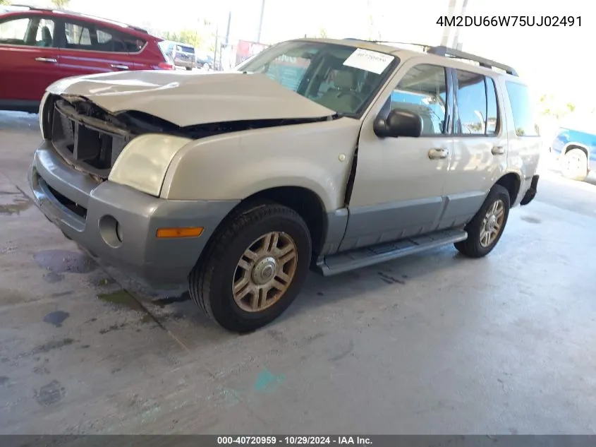 2005 Mercury Mountaineer VIN: 4M2DU66W75UJ02491 Lot: 40720959