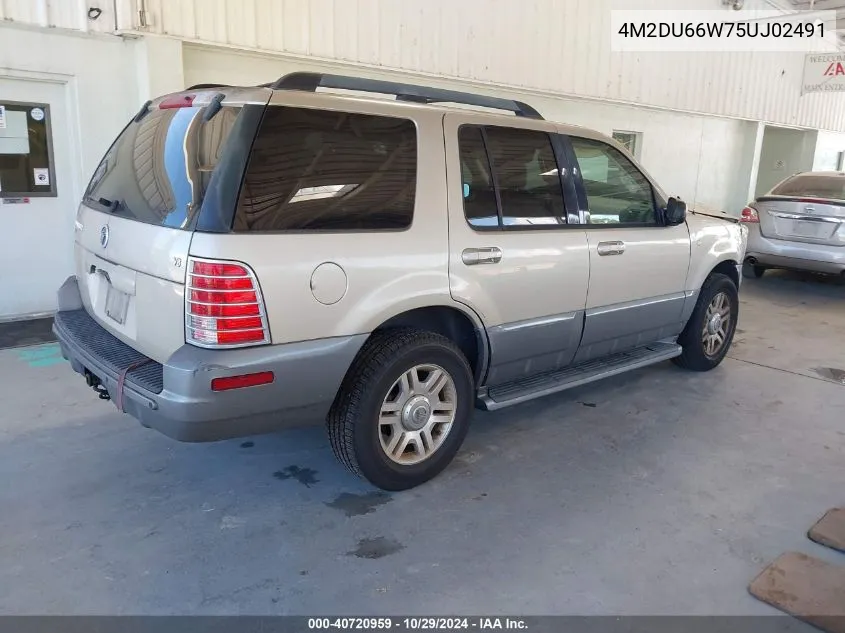 2005 Mercury Mountaineer VIN: 4M2DU66W75UJ02491 Lot: 40720959