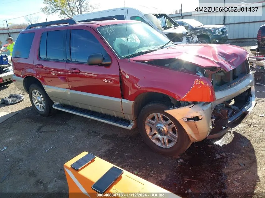 2005 Mercury Mountaineer VIN: 4M2ZU66KX5ZJ01437 Lot: 40834718