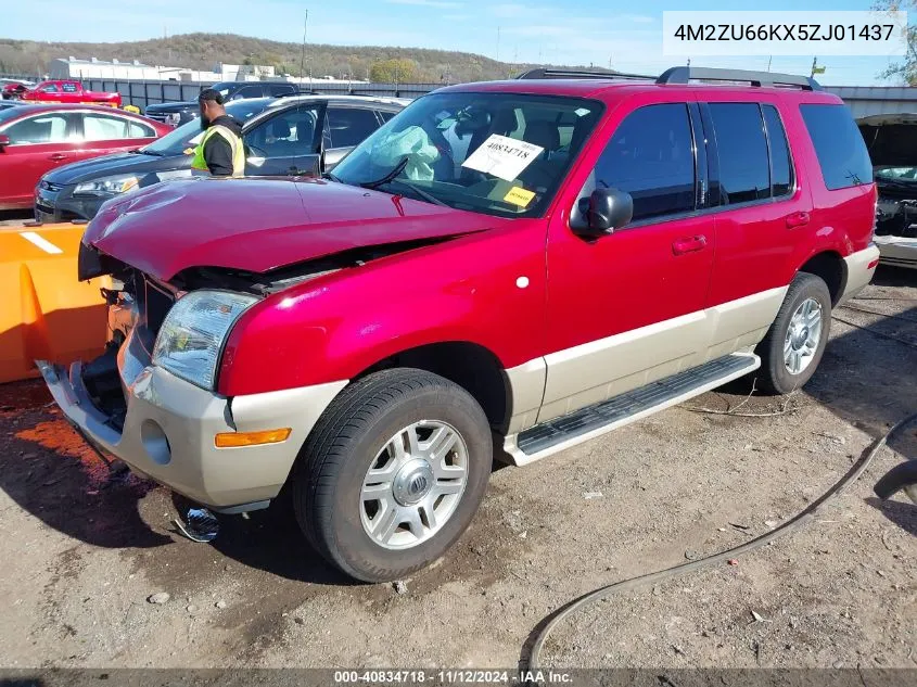 2005 Mercury Mountaineer VIN: 4M2ZU66KX5ZJ01437 Lot: 40834718