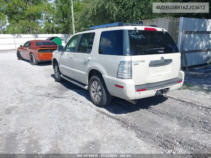 2006 Mercury Mountaineer Premier VIN: 4M2EU38816ZJ03612 Lot: 39790610