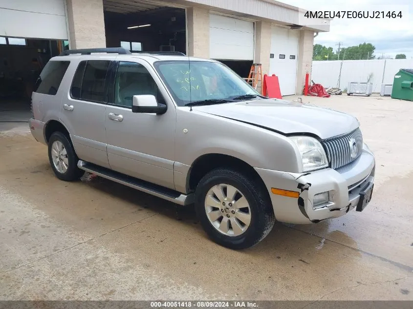 2006 Mercury Mountaineer Luxury VIN: 4M2EU47E06UJ21464 Lot: 40051418