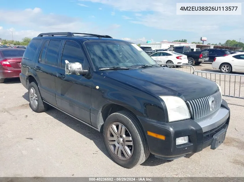 2006 Mercury Mountaineer Premier VIN: 4M2EU38826U113577 Lot: 40236582