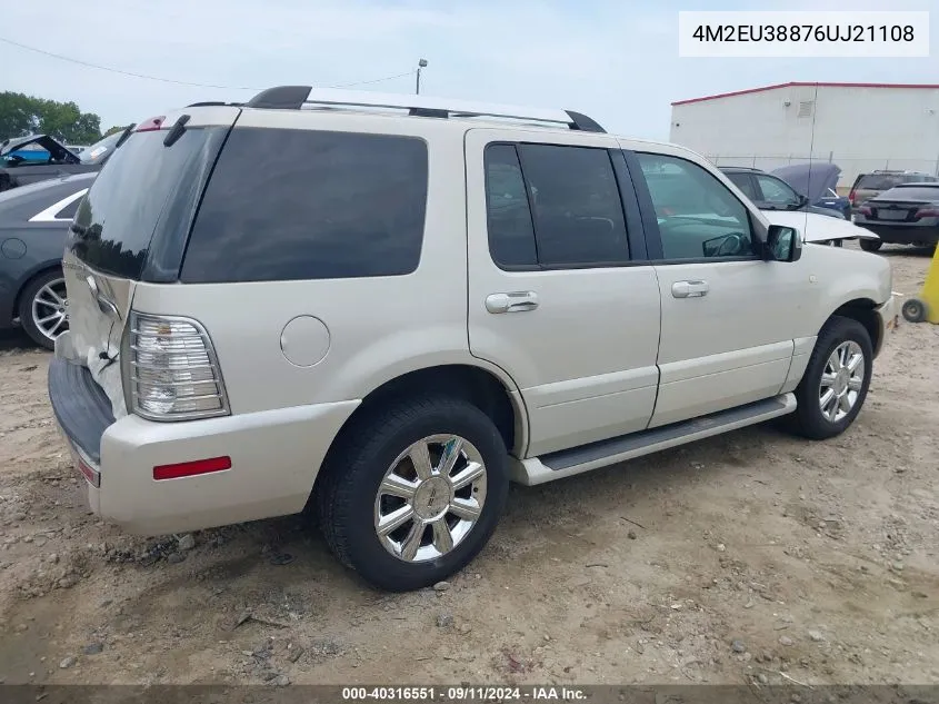 2006 Mercury Mountaineer Premier VIN: 4M2EU38876UJ21108 Lot: 40316551