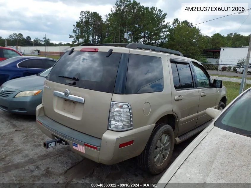 2006 Mercury Mountaineer Luxury VIN: 4M2EU37EX6UJ12006 Lot: 40363322