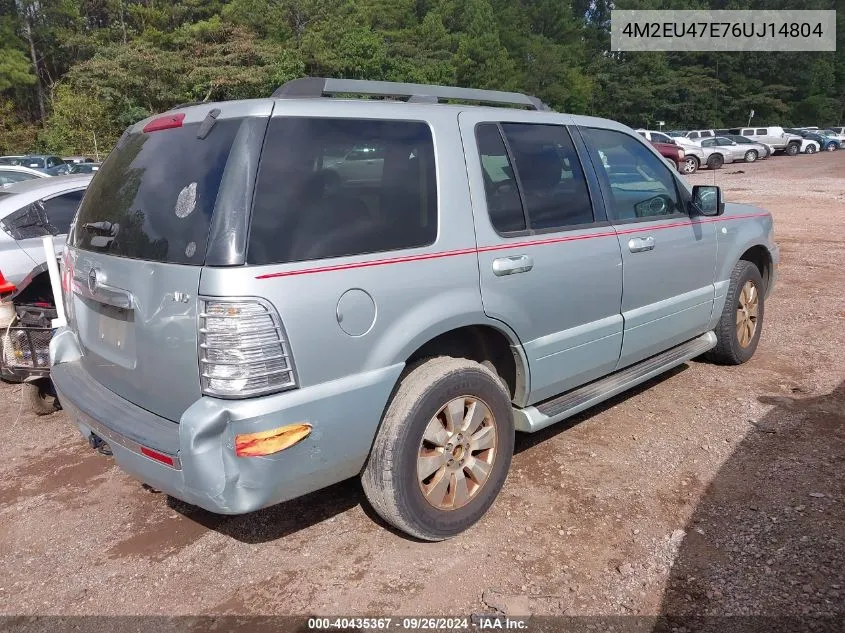 2006 Mercury Mountaineer Luxury VIN: 4M2EU47E76UJ14804 Lot: 40435367