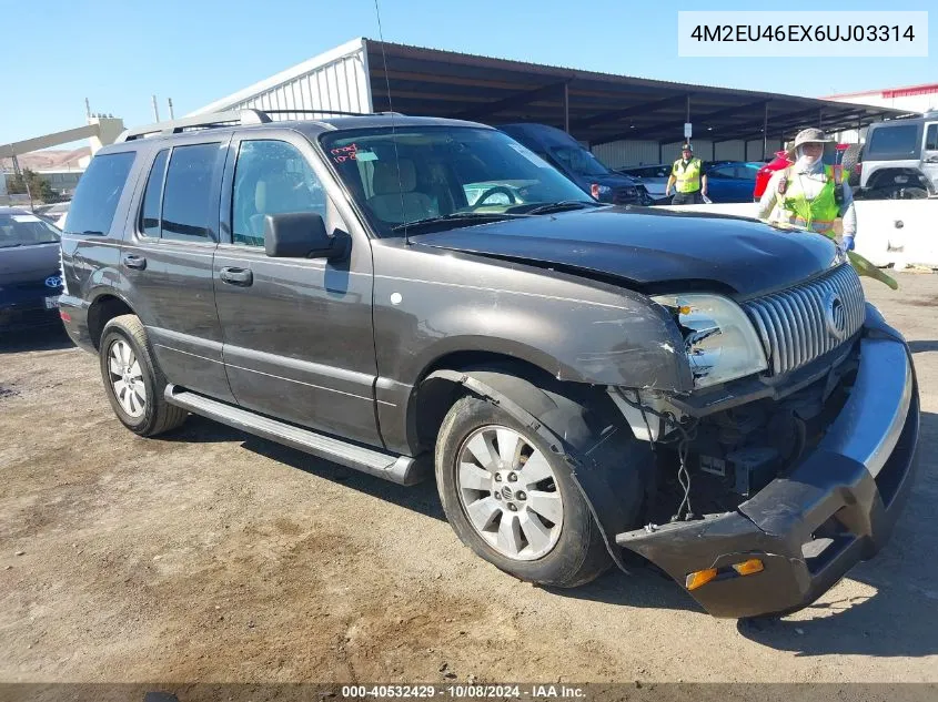 2006 Mercury Mountaineer Convenience VIN: 4M2EU46EX6UJ03314 Lot: 40772578